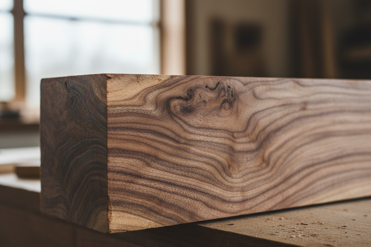 Unfinished walnut wood block